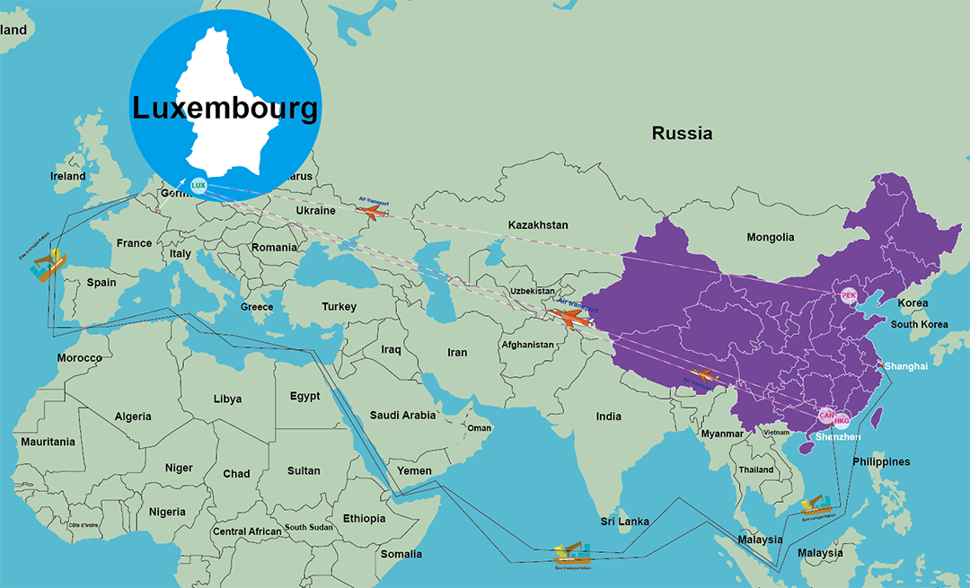 Präis vum Versand vu China op Lëtzebuerg